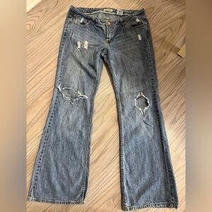 Paris Blues Distressed Straight Leg Jeans - Blue
